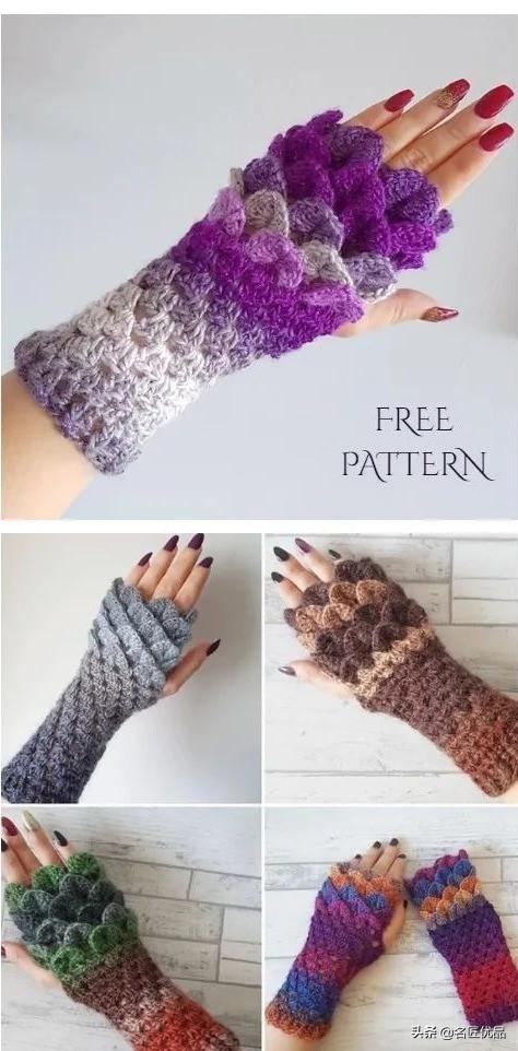 温暖毛线钩鱼鳞的方法