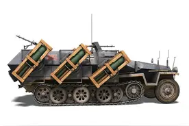 德军装甲掷弹兵的近距离支援火力：Sdkfz 251型半履带火箭发射车图片