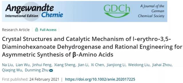 β-氨基酸脱氢酶的催化机理、理性设计及合成应用最新进展