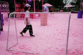 上海街头现粉色沙滩，瞬间少女心爆棚图片