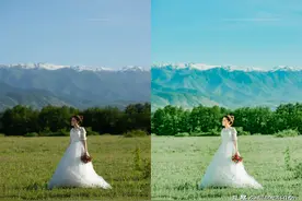 日系小清新婚纱色调原来是这么PS调出来的图片