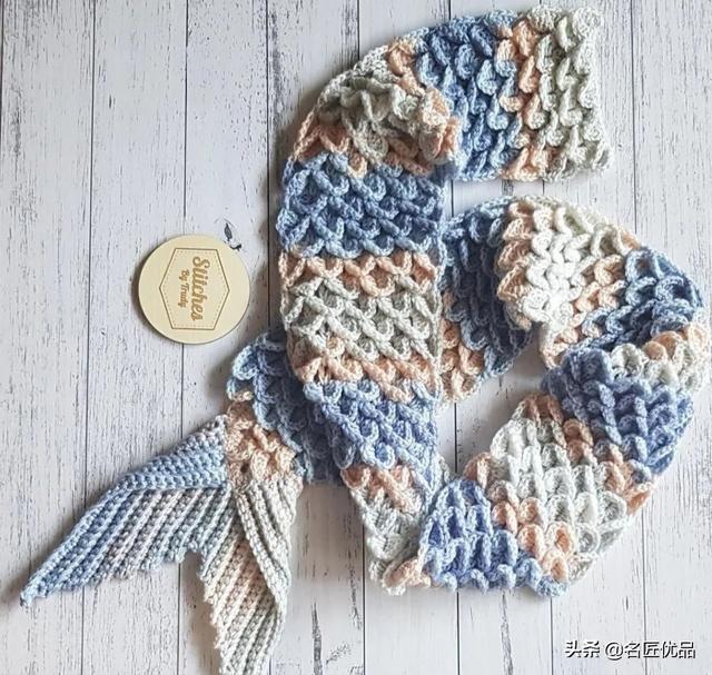 温暖毛线钩鱼鳞的方法