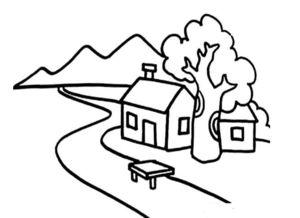 15幅山水田园风光的简笔画,和孩子一起感受乡村自然