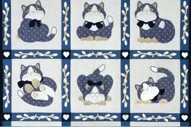 「拼布图纸」关于猫咪的几个贴花图图片