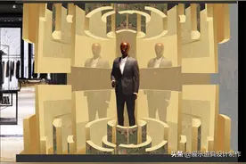 轻奢男装橱窗设计展示图片