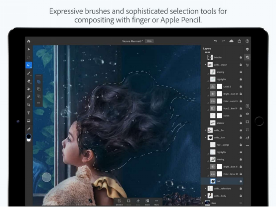 iPad 版《Adobe Photoshop》终于来了！用平板就可以轻松创作咯