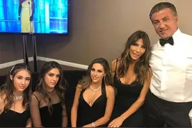 史泰龙“绝味”全家福，3个女儿吊带裙+高跟鞋，美成一幅画图片