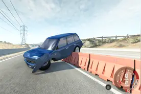 BeamNG：感受下路虎发现4以200公里的时速碰撞隔离墩！视频封面