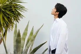 井柏然示范男友清爽穿搭，白色衬衫下摆打结，配直筒裤减龄十足图片