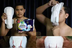 脚趾甲模仿刀，卫生棉模仿小丑，泰国小哥cosplay玩到极致图片