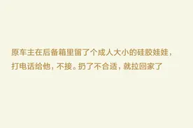 二手车里有什么有趣的东西，原车主在后备箱里藏了一个硅胶娃娃图片