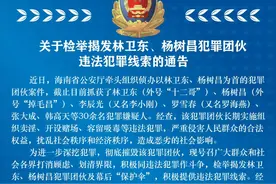 海南警方：关于检举揭发林卫东、杨树昌犯罪团伙违法犯罪线索的通告图片