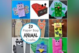 牛皮纸袋制作的动物手偶教程图片