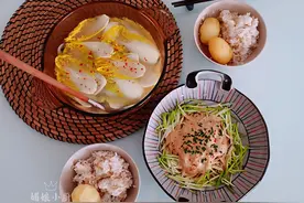 70后两口子的节俭午餐，一炖一拌厨房没油烟，一餐一食满足又踏实图片