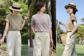 短袖+直筒裤，才是夏天的正确打开方式！清爽透气今年还流行图片