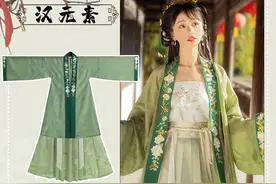 典雅绿色系汉服，绝对是很有韵味图片