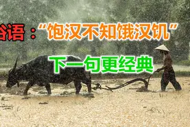 俗语“饱汉不知饿汉饥”下一句更经典，道出了人间的沧桑视频封面