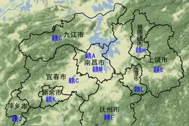 江西省车牌号首字母分布地图图片
