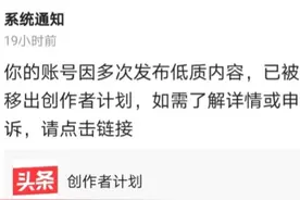 头条被移出创作者计划，该如何申诉？图片