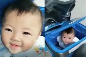 “外卖箱宝宝”长大了！2岁的她可爱又懂事，还陪着爸爸送外卖图片
