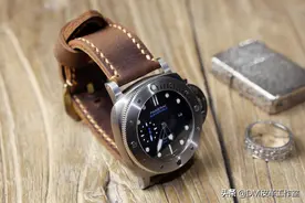 为沛纳海PANERAI手工定制的疯马皮表带图片