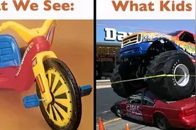 家长眼中的世界vs孩子眼中的世界，网友捂脸：第一张图就笑了图片