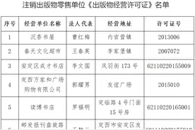 关于依法注销11家出版物零售单位 《出版物经营许可证》的公告图片