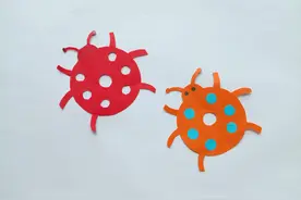 幼儿手工，简单剪纸教程，用卡纸剪一个甲壳虫图片