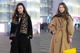 “大衣+围巾”才是今年的王炸搭配，气质优雅又好看，正适合冬天图片