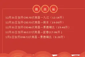 速看！元旦小长假南昌火车站加开这些列车图片