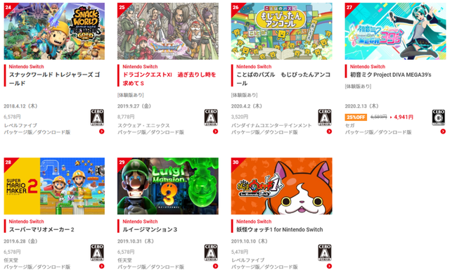 Switch上半年TOP30游戏下载榜：动森夺冠，无中国游戏入围