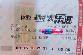 大乐透21017期晒票：节前最后一期一组66倍追加分享图片