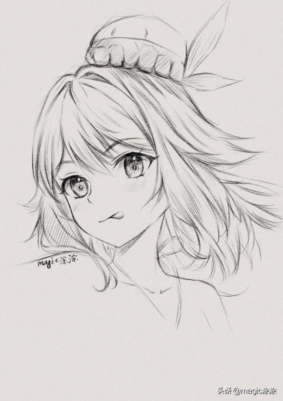 超详细步骤教你画一幅短发可爱型动漫女孩 喜欢铅笔风格的试试吧