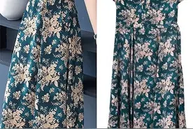 中老年碎花连衣裙长款 遮肚显瘦又减龄图片