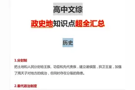 文综学霸整理：政史地重要考点汇总，三年都适用，建议赶紧收藏图片