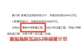【多年被列为城建计划的襄阳高新三中，为何至今未开工？】图片
