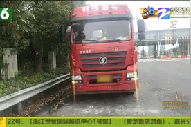 嘉兴：高速上货车飞下一块木板 后车被砸个正着 惊魂画面全拍下图片