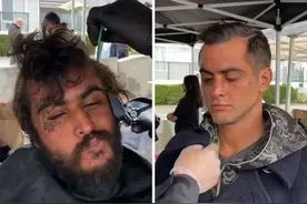 一群流浪汉理发前后的照片，第一张就惊呆了图片