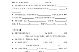 七年级语文下册专项训练——文学常识、文化常识。含答案，可打印图片