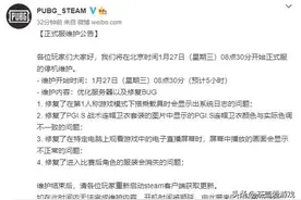 绝地求生2021年1月27停服更新时间和维护内容图片
