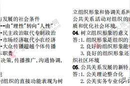 2020年自考公共关系学考试重点：多选、简答题图片