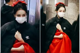 春晚录制，热巴红裙造型明艳可爱，李沁把“花篮”穿上身全靠颜撑图片