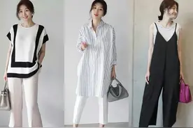 韩国时尚辣妈的初夏穿搭示范，简约不失女人味，借鉴度很高图片