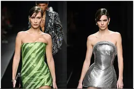 超模肯豆走秀“背影杀”发光，大秀蝴蝶骨，与贝拉凯雅演绎校园风图片