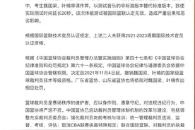 中国篮协：裁判叶楠、魏国梁体测作弊被撤销国家级篮球裁判员技术等级资格图片