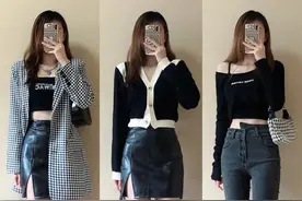 格子西装！高级耐看｜显瘦长靴穿搭图片