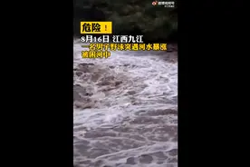 危险！江西九江一男子野泳突遇河水暴涨被困图片