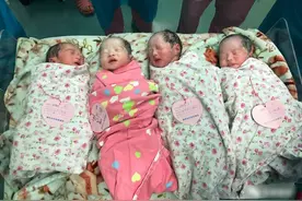 孕妈分娩四胞胎变六胞胎，爸爸产房外急哭，六个儿子得花600万图片