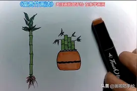 简笔画儿童画大全.手绘竹子富贵竹画法，在家就能学画画图片