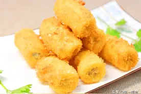 三根香蕉，两个鸡蛋，厨师长教你做金黄香蕉，焦酥可口，香甜软糯图片